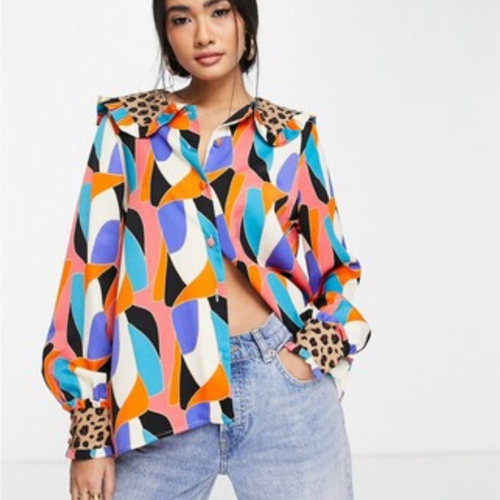 Never Fully Dressed Colorful Geometric Blouse 8